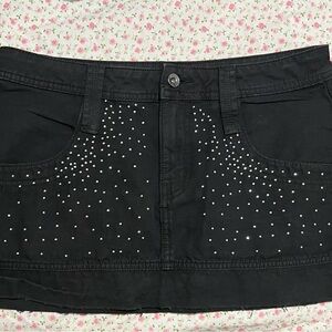 Urban Outfitters Black Mini Skirt with Silver Studs